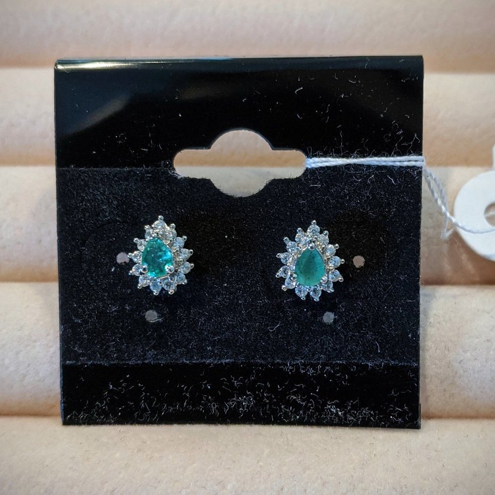 Socoto Emerald & Zircon stud earrings